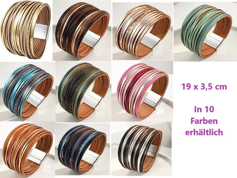 Armband Leder Boho Wrap Lederarmband Damenarmband Mode Ibiza Wickelarmband - Bild 1 von 1