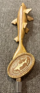 "Cabeza de pez perro mango de grifo de tiburón de madera raro barra mango de grifo de cerveza 11"" Craft Ale" - Imagen 1 de 6