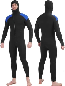 5mm Neoprene Men Wetsuit with Hooded Full Body One Piece Thermal Wetsuit XL - Picture 1 of 12