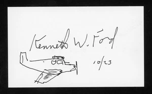 Kenneth W. Ford fisico che sviluppa la bomba H firmata 3x5 ISKETCH CARD E28458 - Foto 1 di 1