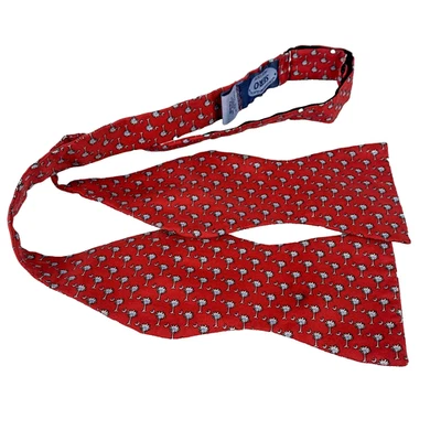 Pajarita Sero para Hombres Roja Seda Palmetto Árbol Patrón Auto Corbata Formal Clásica Preppy Foto 1 de 4
