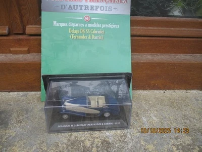 DELAGE DS SS CABRIOLET  FERNANDEZ ET DARRIN MINIATURE 1/43 EN BOITE FASCICULE - Photo 1/4