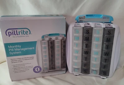 Pillritte Monthly Pill Management Medicine  Pillbox Organizer 28 Day - Image 1 of 4