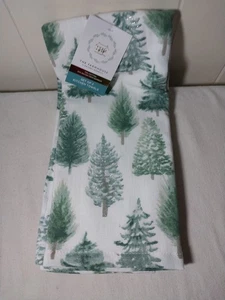 Kitchen Towels Rachel Ashwell The Farmhouse Set Of 2 Christmas Trees Green White - Picture 1 of 8