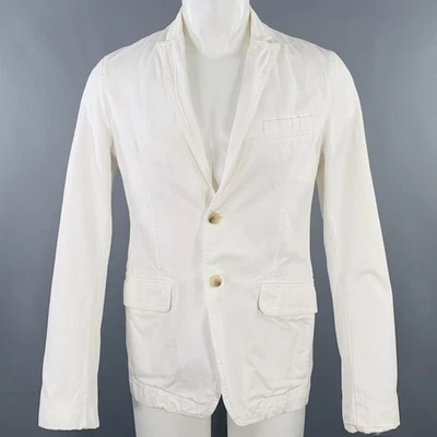 D&G De DOLCE & GABBANA Talla 38 Chaqueta Blanca De Algodón Con Solapa Picuda - Imagen 1 de 4