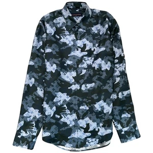 Louis Vuitton Men's Camouflage LV Monogram Logo Print Long Sleeve Shirt Blue L - Picture 1 of 13