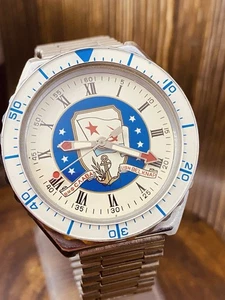 SOVET VINTAGE SLAVA RED STAR Navy USSR Quartz watch #7359 - Picture 1 of 24