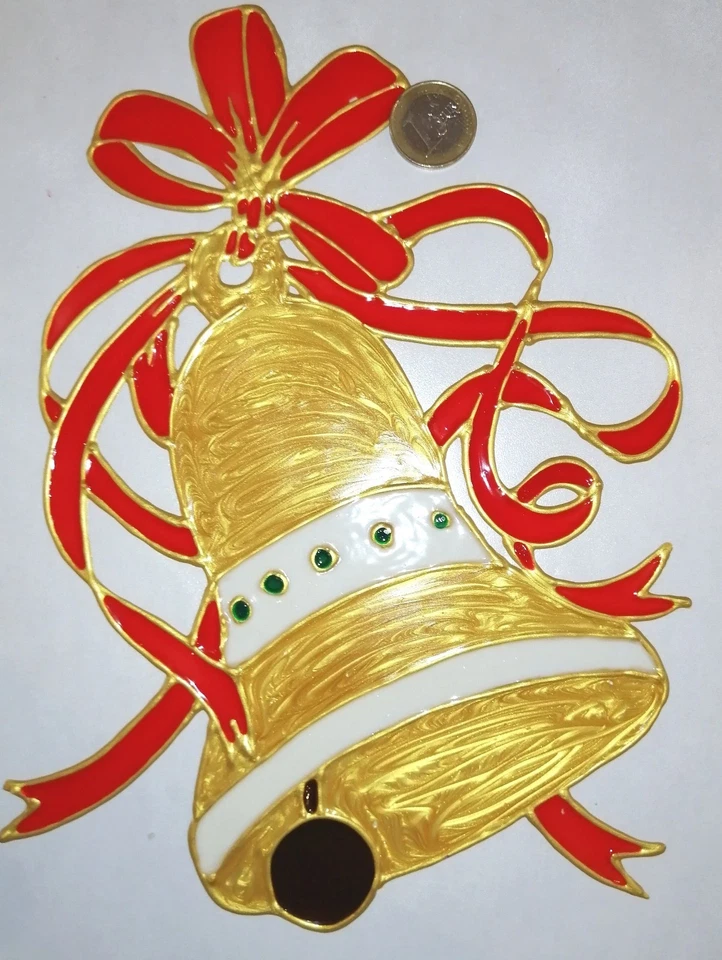 Window Color, Fensterbild, große Glocke, gold, Weihnachten! - Bild 1 von 2