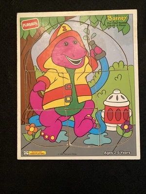 Rompecabezas de madera Barney Children’s Playskool 1993 vintage "Fire Chief" Foto 1 de 4