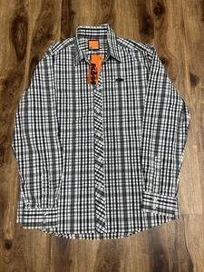 KTM Powerwear Plaid Long Sleeve Plaid Button Down Shirt Men's XXL Racing White - Picture 1 of 8