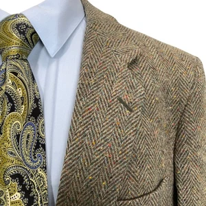 Magee Donegal Blazer Herren 44 L Braun Multi Fischgrät Handgewebt Tweed Sport Mantel - Bild 1 von 11