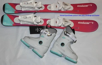 NUEVOS 70cm Niños Esquís ELAN Niñas Fijaciones Ajustables + Botas Roxa Jade 14.5 Mondo Foto 1 de 4