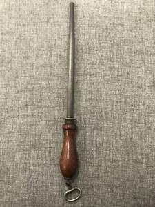 Vintage Antique Sheffield 10” Sharpening Steel Wood Handle Made In England - Picture 1 of 7
