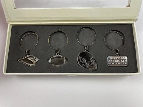 Arizona Cardinals NFL Hoop Dangle Earrings Set of 4 with Box Charms Cover