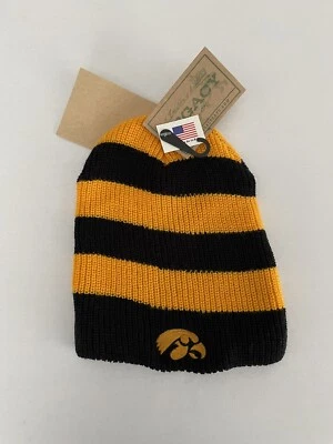 New Iowa Hawkeyes Ski Winter Beanie Hat University of lowa Cap Youth 1023b - Image 1 of 2