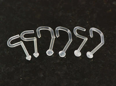 6 piezas 3 estilos cono bola cúpula superior BioFlex acrílico nariz transparente tornillo retenedores 18G Foto 1 de 2