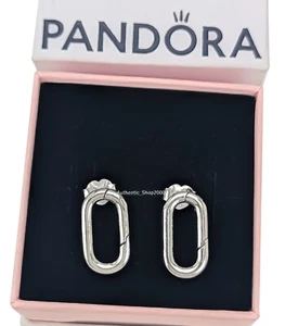 New 100% Authentic PANDORA Brand 925 Ale Silver Openable Stud Earring 293856C00 - Picture 1 of 11