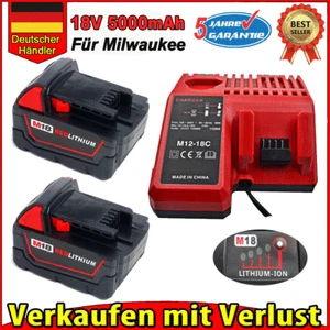 Batería 18V 5,0Ah Para Milwaukee M18 M18B5 M18B4 M18B3 M18BX 48-11-1811 ⭐⭐⭐Cargador - Imagen 1 de 18