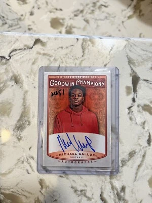 2019 Upper Deck Goodwin Champions Michael Gallup ON CARD Auto! Dallas Cowboys! - Image 1 of 2