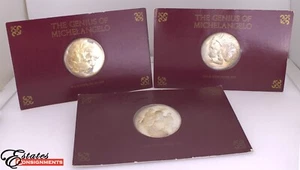 Juego de 3 medallas de plata El genio de Miguel Ángel - Imagen 1 de 3