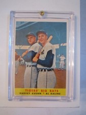 1958 AL KALINE & HARVEY KUENN #304 BASEBALL CARD - TIGER'S BIG BATS - TUB BBA-9