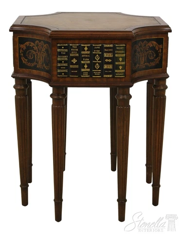L56675EC: MAITLAND SMITH Bookspline Leather Top Lamp Table Cover