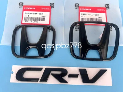 Calcomanía insignia emblema delantero y trasero negro brillante superpuesto para Honda CR-V 2017-2022 Foto 1 de 4
