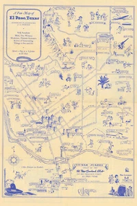 1945 Pictorial Map "A Fun Map of El Paso, Texas". - Picture 1 of 4