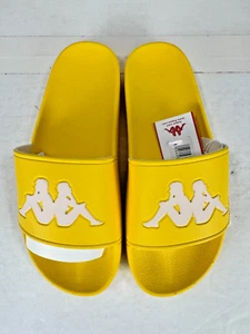Size 5 (6.5W) - Kappa Authentic Adam 2 Slide Sandals Yellow White - Picture 1 of 9