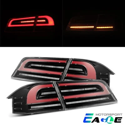 Par de luces traseras LED negras rojas para Tesla Model S serie LUXX 2012-2020 Foto 1 de 4