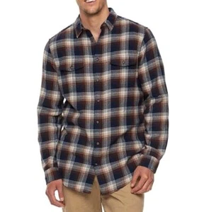 New Mens Flannel Classic-Fit 2-Pockets Shirt Brown Long Sleeve 2XLT 2XB 3XB 4XB - Picture 1 of 2