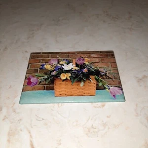 Pretty Flower Basket Fridge Magnet - Picture 1 of 6