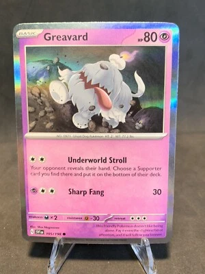 Greavard 105/198 - Pokémon TCG Scarlet & Violet (2023) - NM - Holo Promo Card - Image 1 of 2
