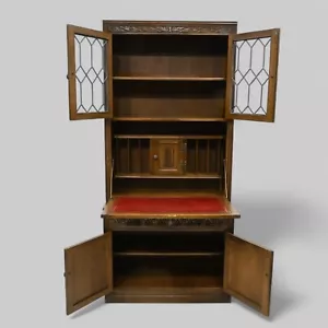 Old Charm Large Wall Unit Bookcase Display Bureau Light Oak FREE UK Delivery* - Picture 1 of 24