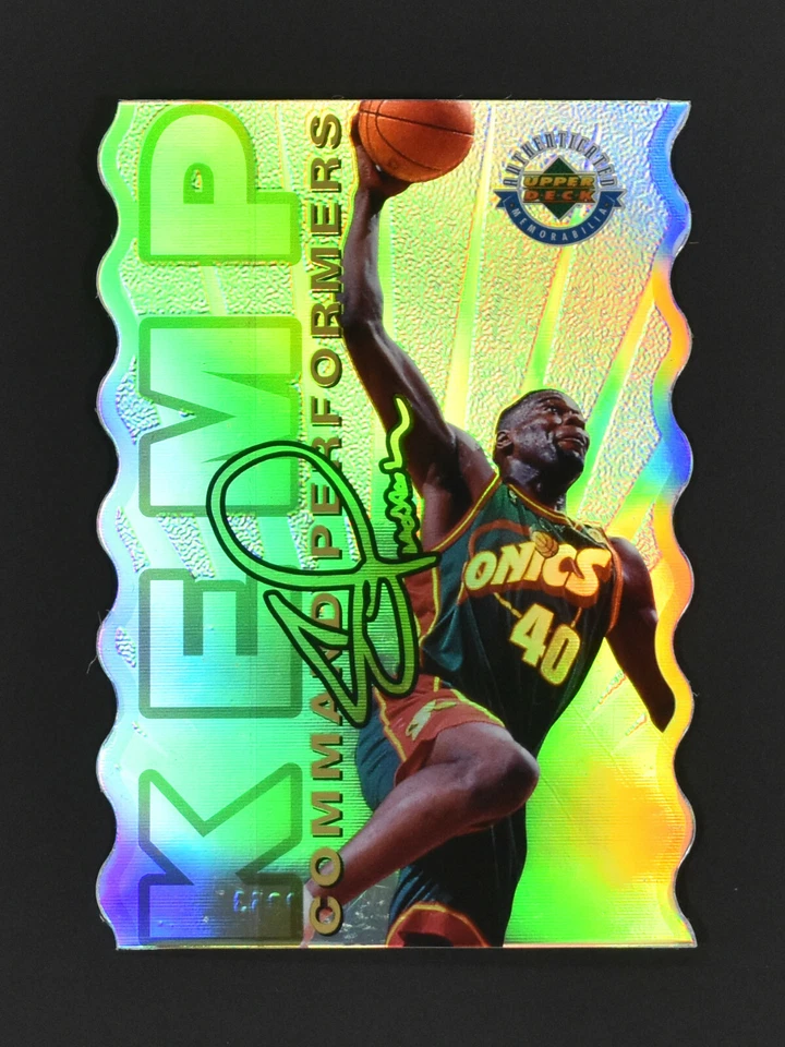 1996 UD Authenticated Command Performers Shawn Kemp Die Cut Refractor #'ed/5000 - Image 1 of 2