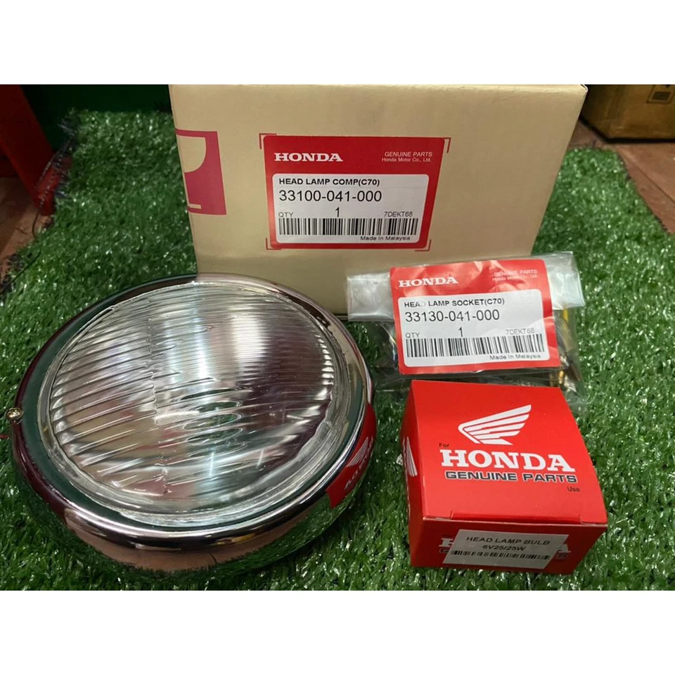 Conjunto completo de faros de pasaporte Honda C70 con bombilla de enchufe Foto 1 de 2