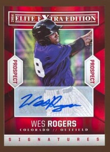 2014 ELITE EXTRA EDITION WES ROGERS #86 RC ROOKIE AUTO #13/25 ROOKIES