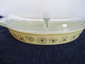 Vintage Pyrex coperto di tarassaco ~ casseruola e coperchio divisi 1,5 qt - Foto 1 di 17