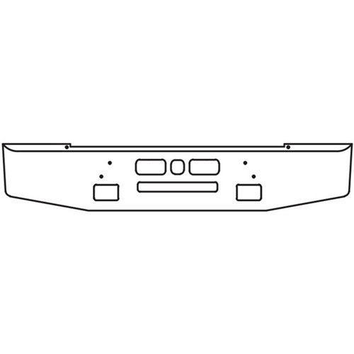 16 Inch Chrome Standard Rolled End Bumper W/ Tow & Vent Holes For Mack ...