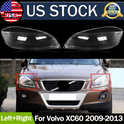 2xFor Volvo XC60 2009-2013 Left+Right Front Headlamp Headlight Clear Cover Lens Foto 1 de 4