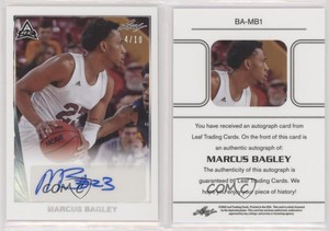 2021-22 Leaf Memories 1990 Base Auto Silver /10 Marcus Bagley #BA-MB1 Auto