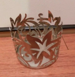 Bath & Body Works 3 Wick Silver Candle Holder - Picture 1 of 4