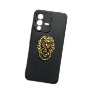 Para Vivo V23 5G 3D Metal Cabeza de León Anillo Anillo Soporte Soporte Estuche Suave TPU Cubierta - Imagen 1 de 4