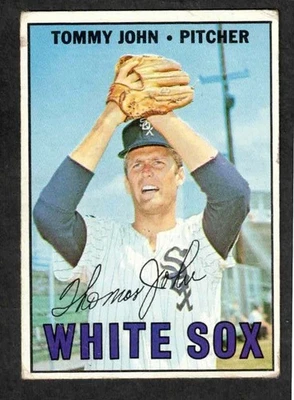 1967 Topps #609, Tommy John, Medias Blancas de Chicago, en muy buena condición Foto 1 de 2