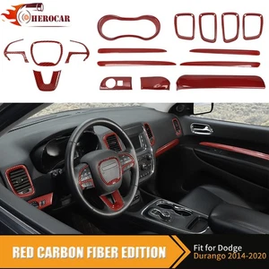 16x Red Carbon Center Console Dash Trim Kit for Dodge Durango 14-20 Accessories - Picture 1 of 13