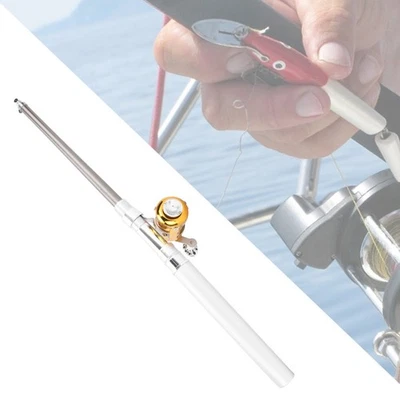 Tragbare Mini-Teleskop-Taschenstift-Angelrute Und Angelrolle (Silber) 2E4W - Bild 1 von 4