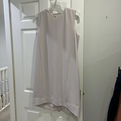 Next Tailoring Women’s Shift Dress Light Beige Size 14 Full Zipper Back - Image 1 of 4