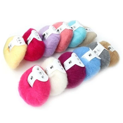 (12 Farben Pro Set)Beliebtes Weiches Mohair-Pashm-Strickgarn Aus Angora-Lan^ - Bild 1 von 4