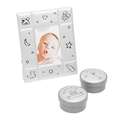 Das süße 3-teilige Babyset Locken und Zahndose mit Bilderrahmen im Geschenkset - Bild 1 von 4
