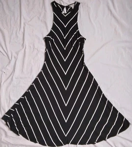 Belle Sky weiß schwarzes Kleid Fit and Flare Stretch Damen Größe S - Bild 1 von 9